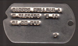 William L Barnes Dog Tag